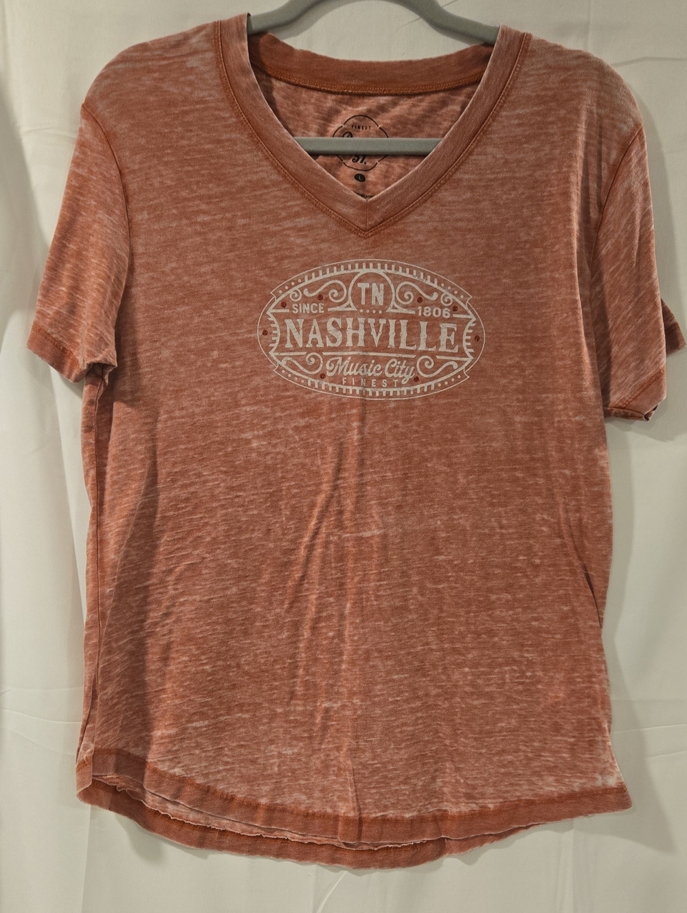 Premium 51 Nashville Music City Burnout V-Neck T-Shirt